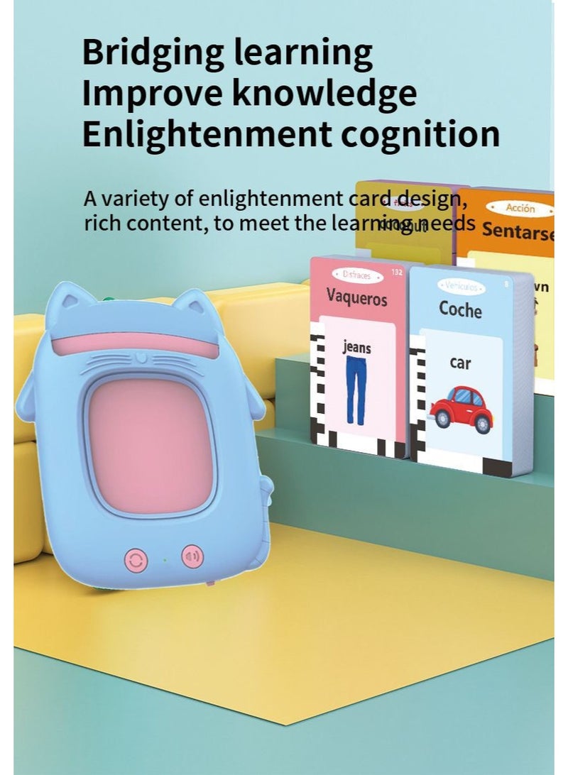 JAYATO English Educational Learning Toys for 4-6 Year Old Kids, Listen and Learn Literacy English Flash Cards for Kid, English Learning Toys for Toddlers, 112 Pieces Talking Audio Flashcards with Sound Effects Contains 224 Sight Words, Vocabulary & Listening Educational Toy - Image 1